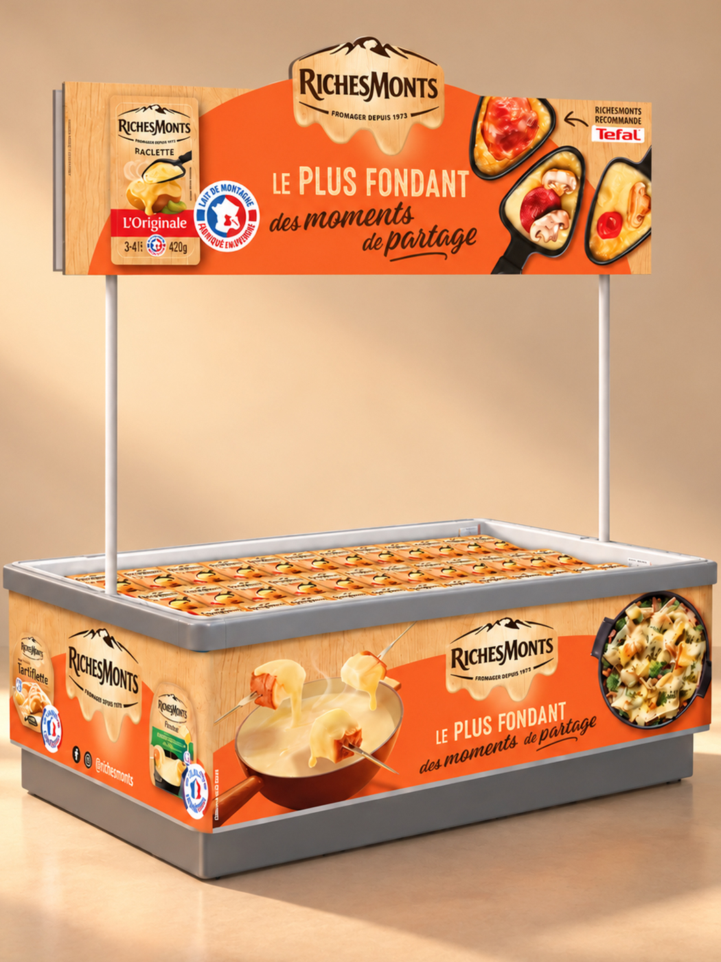 Meuble de dégustation RichesMonts habillé aux couleurs de la campagne