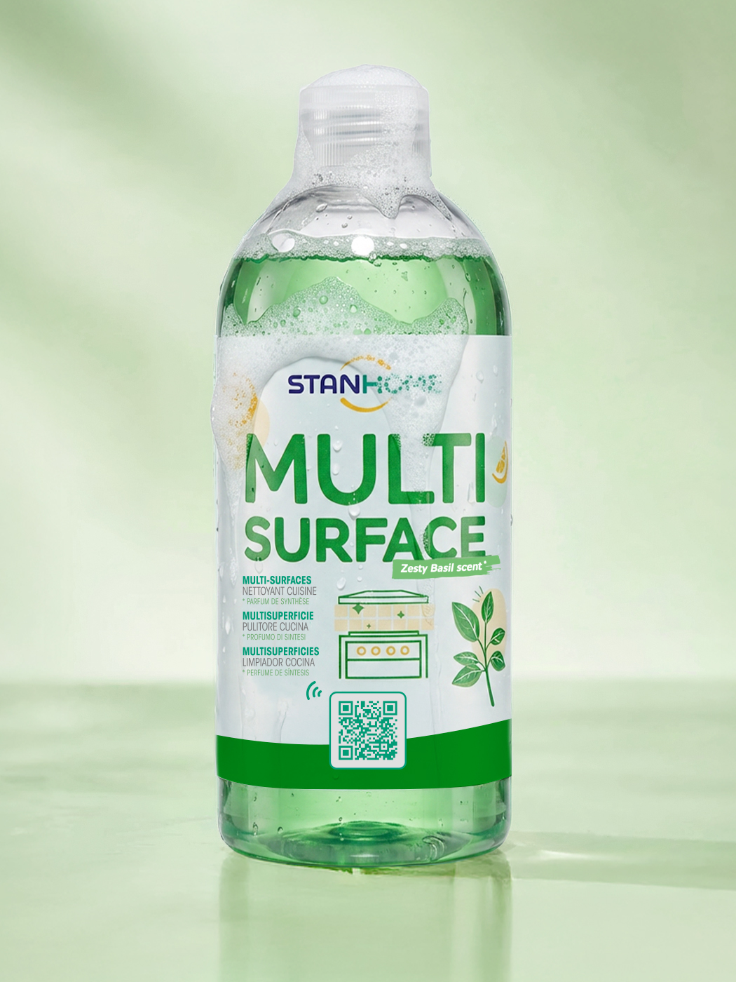 Flacon Stanhome Multi Surface Zesty Basil couvert de mousse